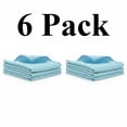 thumbnail image 1 of 6 Pack Microfiber Glass Cleaning Cloth, 16 Inch X 16 Inch, Lint Free Quickly Clean Window, Glasses, Windshields, Mirrors, and Stainless Steel, Blue, 1 of 7