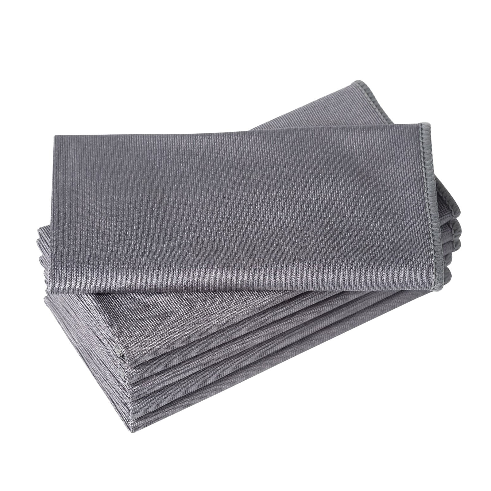 Microfiber Polishing Cloths - 12"x12" Lint-Free, Streak-Free Cleaning Rags, 6 Pack Gray