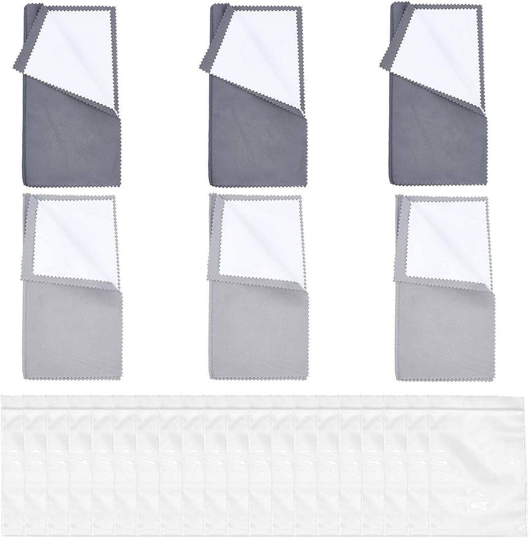6 Pack Microfiber Jewelry Cleaning Cloth Set Reusable Sterling Silver Cleaner Polishing Towel 4-Layers Silver Polishing