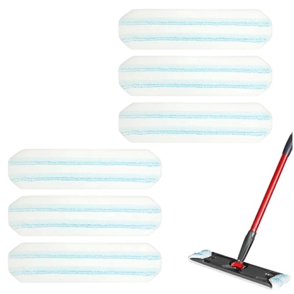 6 Pack Microfiber Mop Refills Compatible with O-Cedar H2PrO Mop System, Washable Reusable Replacement Pads for Hardwood Tile and All Sealed Hard Floors