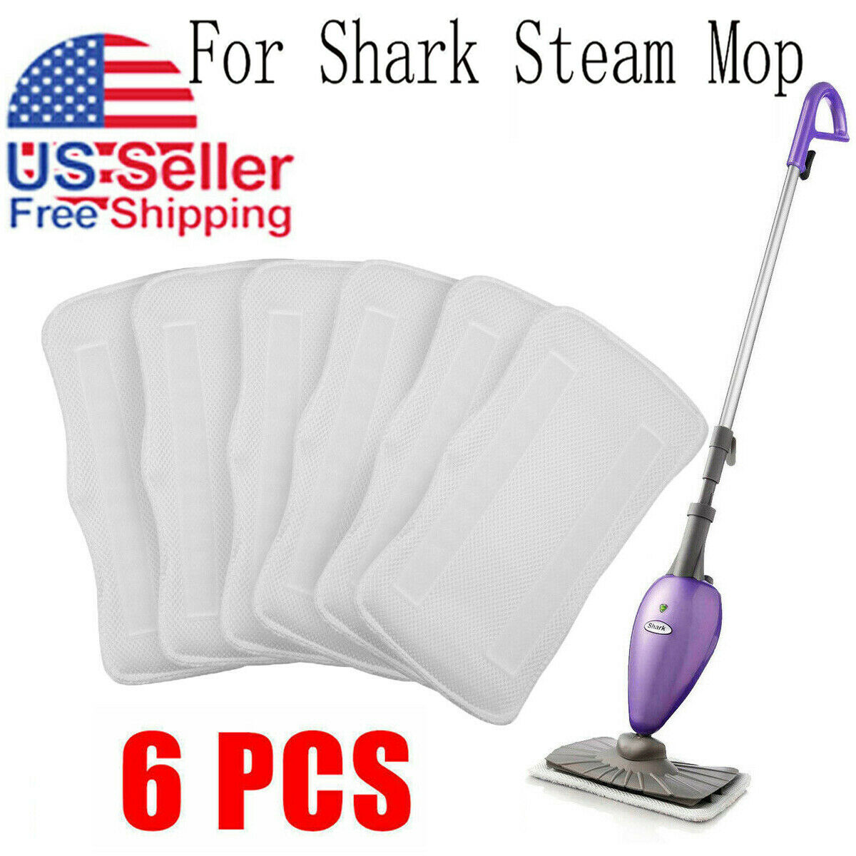 6 Pack Microfiber Replacement Pads for Shark Steam Mop s3251 s3202