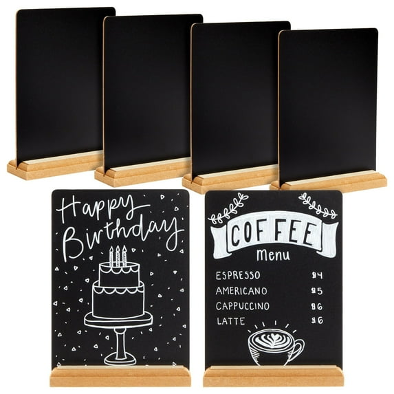 6 Pack Mini Chalkboard Signs with Stand for Table Decorations, Restaurant Food Display, Message Boards, Small Business, Wedding, Banquet, Coffee Shop (6 x 8 Inches)