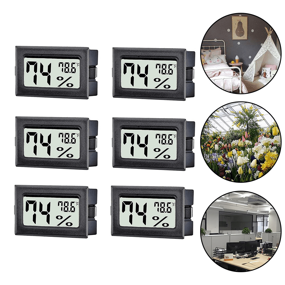 6 Pack Mini Digital Thermometer Hygrometer,Indoor Temperature and ...