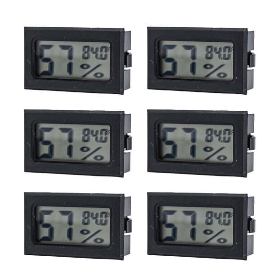 6-Pack Mini Digital Thermometer Hygrometer Temperature Humidity Gauge Meter 2-in-1 Precision Measurement For Greenhouse Garden