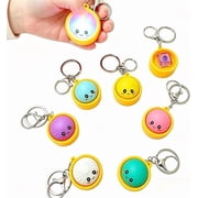 6 Pack Mini Dumpling Keychain with LED lights   Adorable Cartoon Pendant for Backpacks, Keys & Bags, Kids & Gifts, Soft & Durable