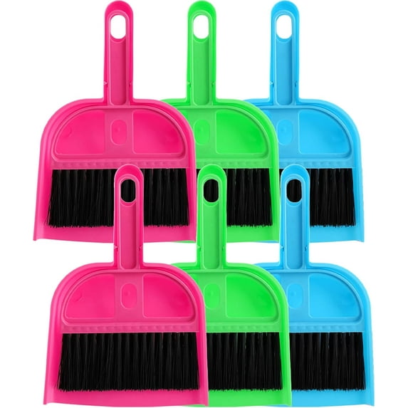 6 Pack Mini Dust Pan and Brush Set, Mini Hand Broom Dustpan Set, Pet Rabbit Supplies, Mini Cleaning Shovel Set for Table, Desk, Countertop, Keyboard, Cat, Dog and Other Pets