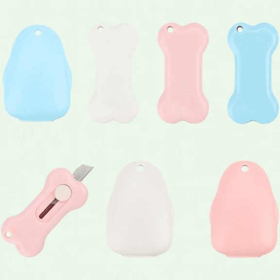 6PCS Mini Shrink Wrap Box Opener: Cute Retractable Box Parcel Opener with Hanging Hole