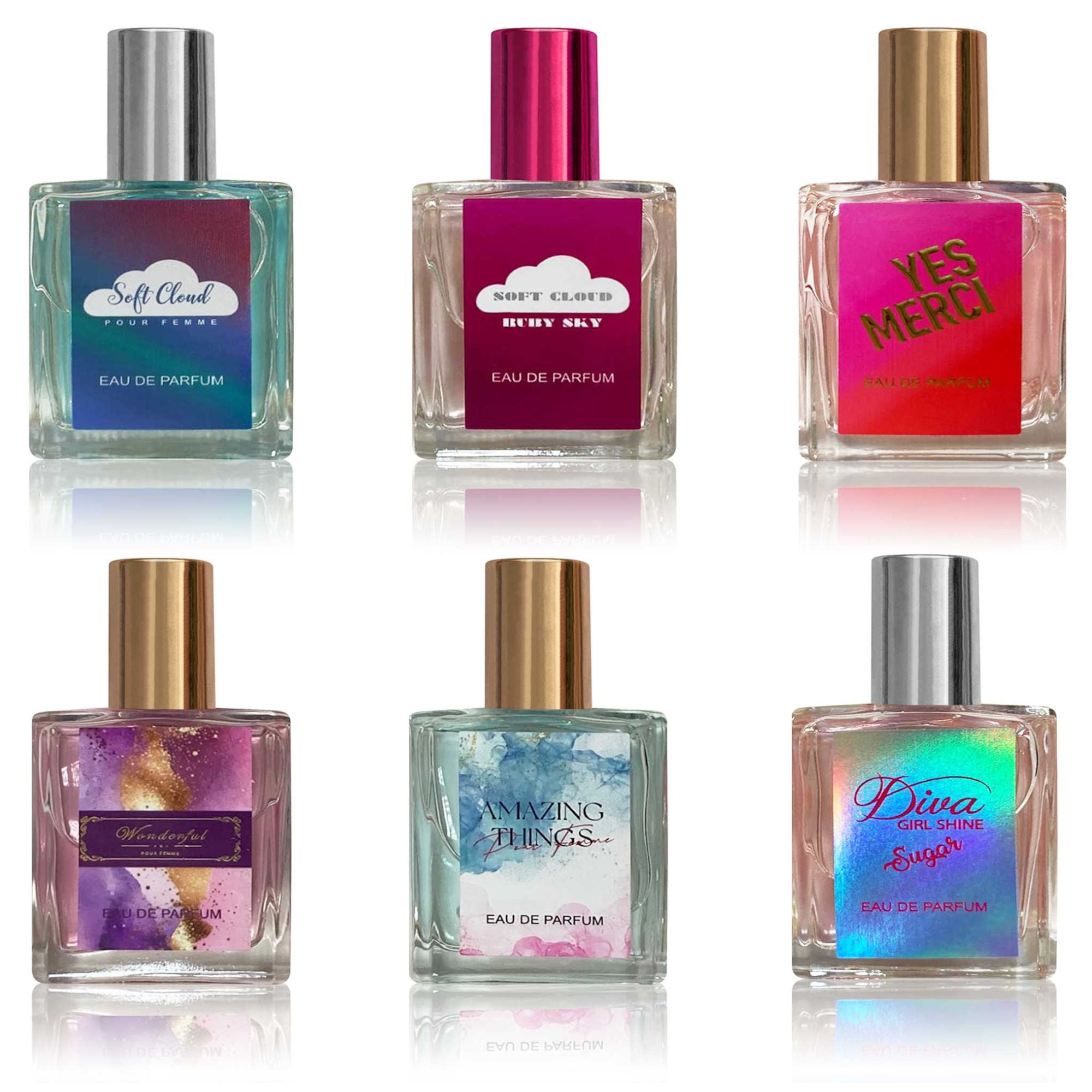 6-Pack Mini Travel Perfume Set 0.51 Fl.Oz For Women Long Lasting Fragrance