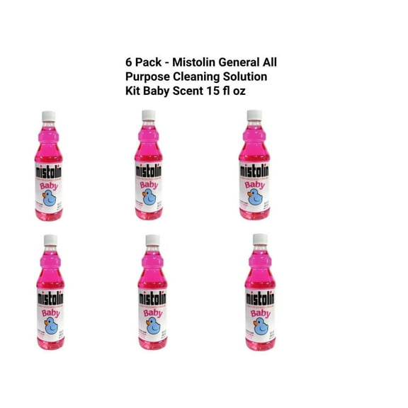 6 Pack - Mistolin General All Purpose Cleaning Solution Kit Baby Scent 15 fl oz