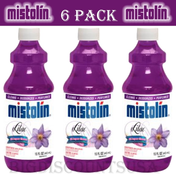 6 Pack Mistolin General All Purpose Cleaning Solution Kit Lilac Scent 15 fl oz