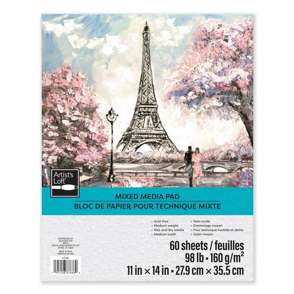 6 Pack: Mixed Media Medium Weight Paper Pad by Artist's Loft - 11" x 14"
