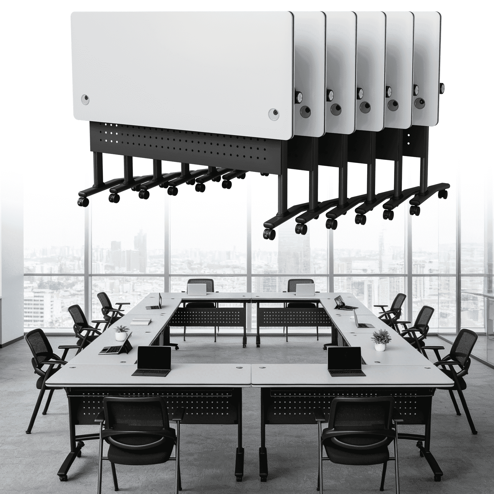 6 Pack Modular Conference Tables,Folding Conference Room Tables with ...