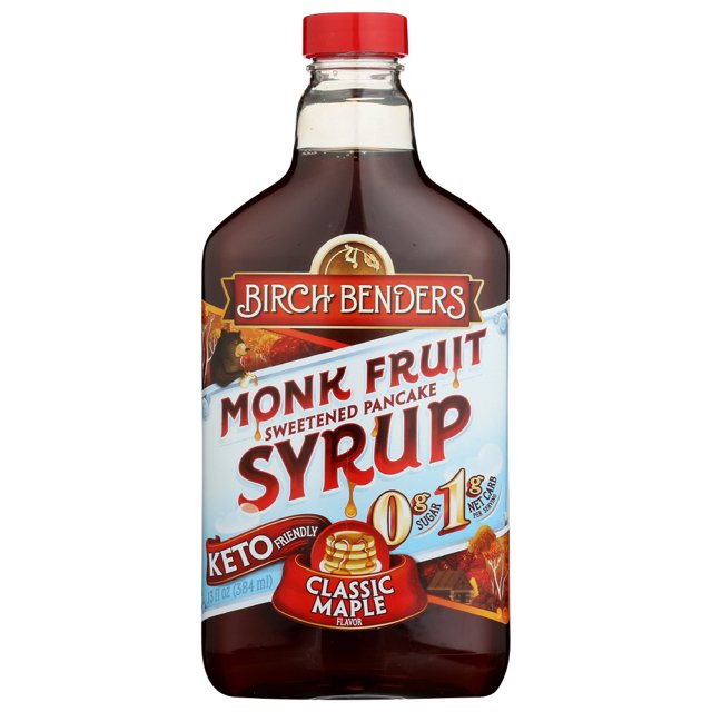 (6 Pack)Monk Fruit Sweetened Maple Syrup Classic Maple Flavor ,13 Fl oz