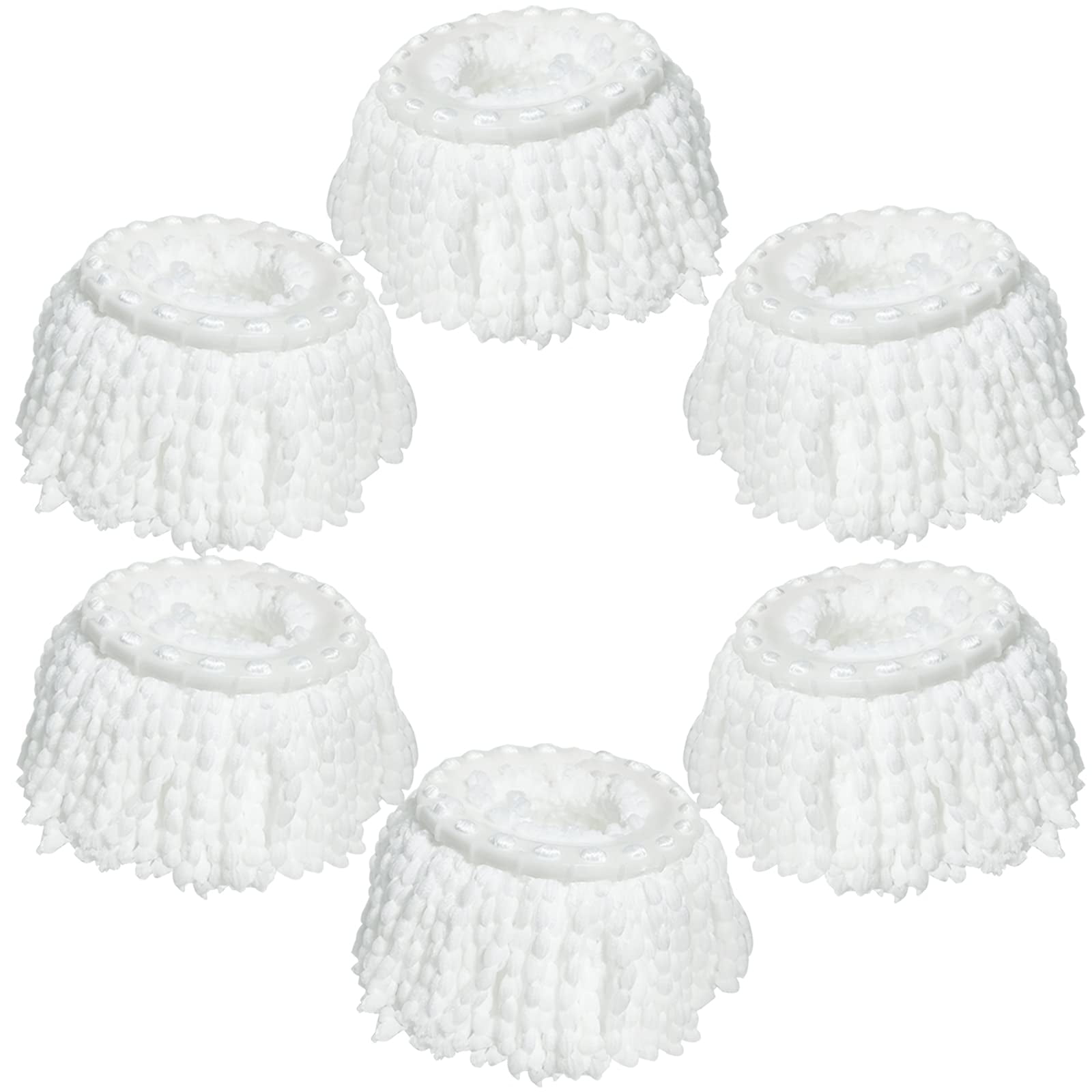 6 Pack Mop Heads Replacements Washable Microfiber Spin Mop Refill Cleaning Supplies for Home, Office, Industrial and Commercial Use,Compatible with Hurricane,Mopnado Spin Mop