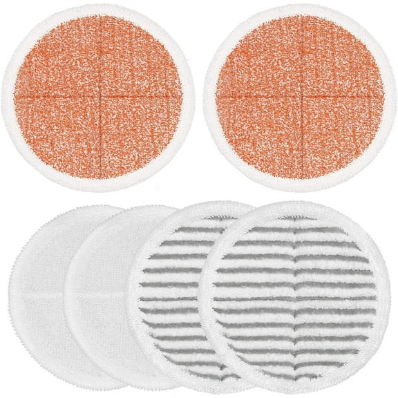 6 Pack Mop Pads Replacement Compatible with Bissell Spinwave Mops 2124 2039 2037 2039A Series Steam Mop Pads for Bissell Spinwave Hard Floor Cleaning Kits 2 Soft Pads, 2 Scrubby and 2 Heavy Scrub Pads