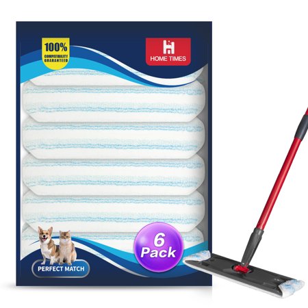 6 Pack Mop Refills Compatible with O-Cedar H2prO Flat Mop System, Microfiber Mop Pads for Multi-Surface Floors, Reusable & Washable