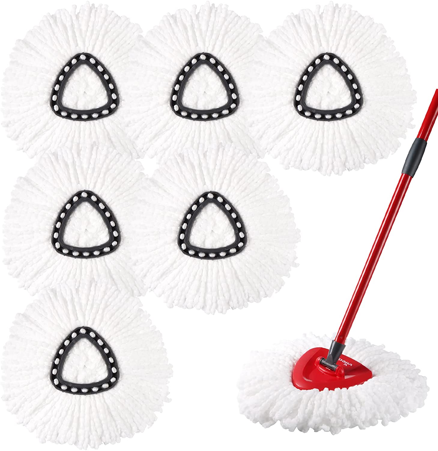 6 Pack Mop Replacement Heads Compatible with Spin Mop, Microfiber Spin