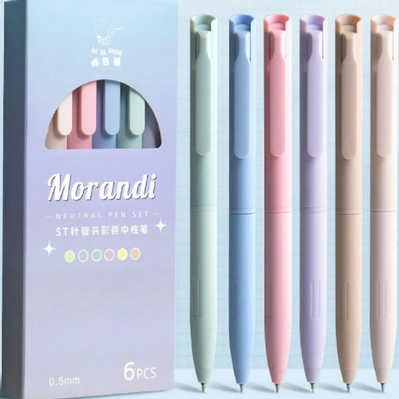 6 Pack Morandi Color Quick Dry Gel Pens