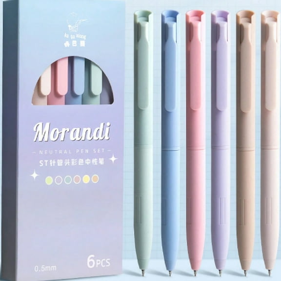 6 Pack Morandi Color Quick Dry Gel Pens