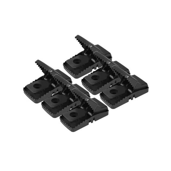 6 Pack Mouse Traps Reusable Rat Trap Mice Snap Trap Effective Mouse Catcher Quick \'N Vole Effective Mice Control with Unique Jaw Design That Capture - Black
