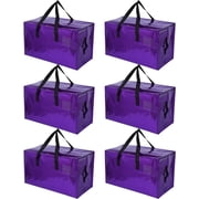 6 Pack Moving Bags Heavy Duty, Extra Large Moving Bags, Moving Supplies, Storage Bags with Handles and Zippers, Waterproof Totes for Storage Space Saving Packag