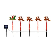 6-Pack of Moving Christmas Lights, LED Solar Christmas Lights Outdoor Waterproof, Animated Tree & Reindeer Garden Light, Dual Power Holiday Decor for Yard, Pathway, Patio