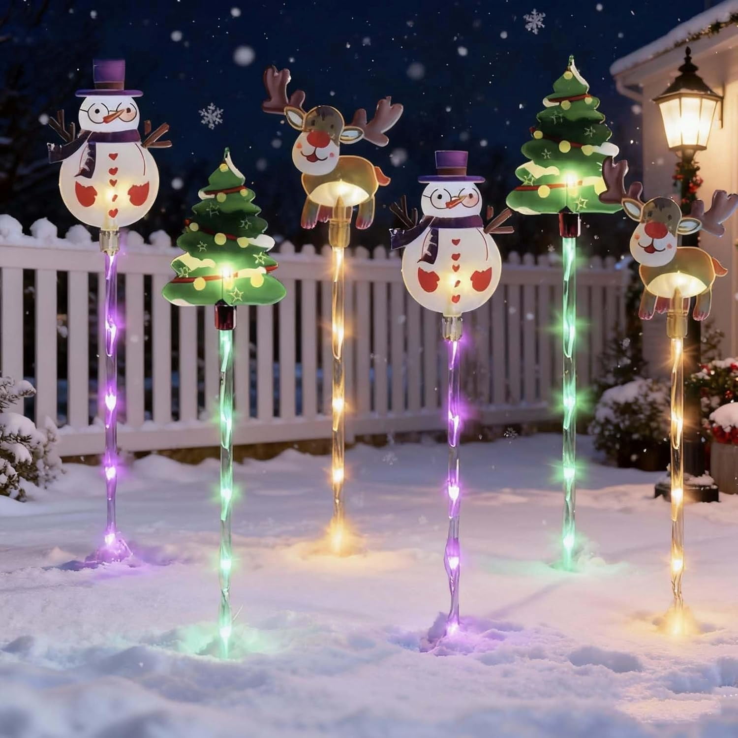 6-Pack of Moving Christmas Lights, LED Solar Christmas Lights Outdoor