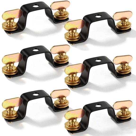 6 Pack Moving Head Light Mounting Brackets, Metal Bridge Connectors with Quick-Lock Hardware, 4.13 in Hole Spacing and 0.47 in Mounting Holes for Stage Lighting