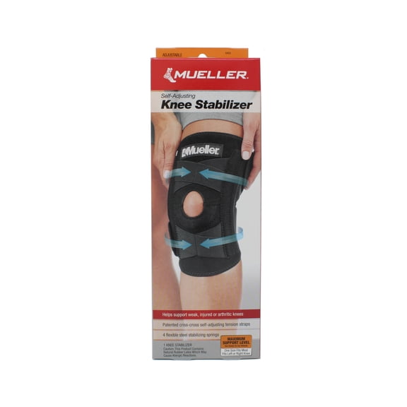 6 Pack Mueller Self-Adjusting Knee Stabilizer, One Size Fits Most, 1 Brace Each
