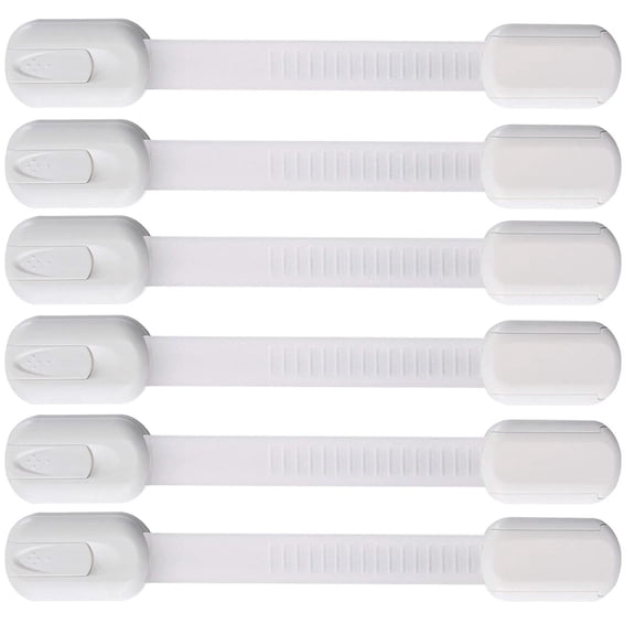6 Pack Multi-Use Adhesive Straps Locks - Childproofing Baby Proofing Cabinet La