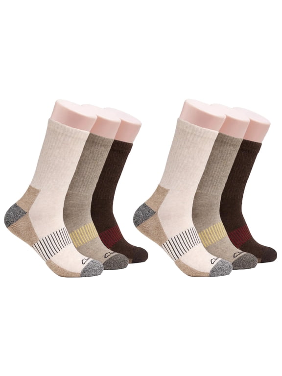 Men's Multicolor Half Cushion Crew Athletic Socks, 6 Pack