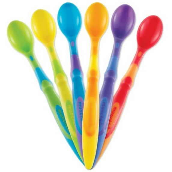 6 Pack - Munchkin Soft-Tip Infant Spoons, Assorted Colors 6 ea
