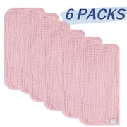 6 Pack Muslin Burp Cloths Baby Burp Clothes - Burp Rags for Boy Girls Muslin Bibs 6 Layers Large 20''x10'' 100% Cotton Hand Washcloths Soft Absorbent
