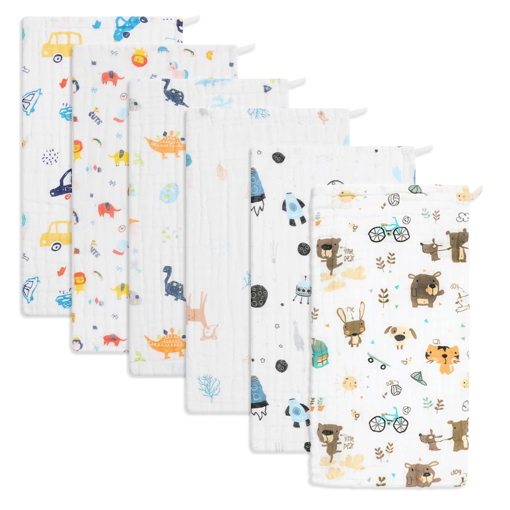 6 Pack Muslin Burp Cloths - Ultra-Soft 100% Cotton Baby Boy & Girl Newborn  Es