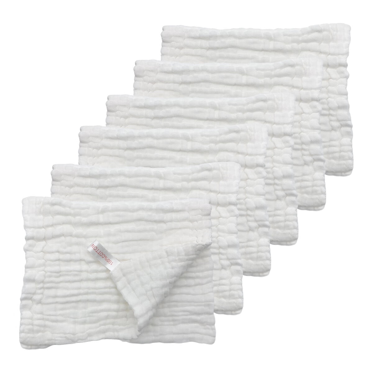 NuAngel Cotton Baby Washcloths 6 Pack