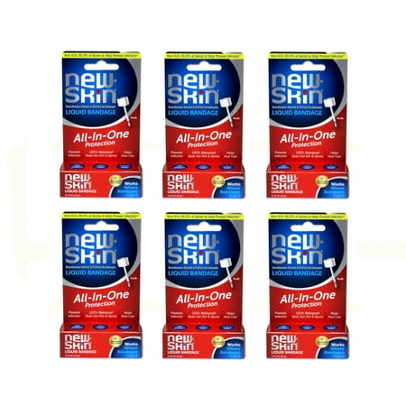 6 Pack NEW-SKIN LIQUID BANDAGE OVER 300 APPLICATIONS 0.3 FL OZ (PB70335)