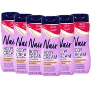 6 Pack - Nair Body Cream Hair Remover, Cocoa Butter and Vitamin E, Body Hair Removal Cream for Women, 7.9 oz