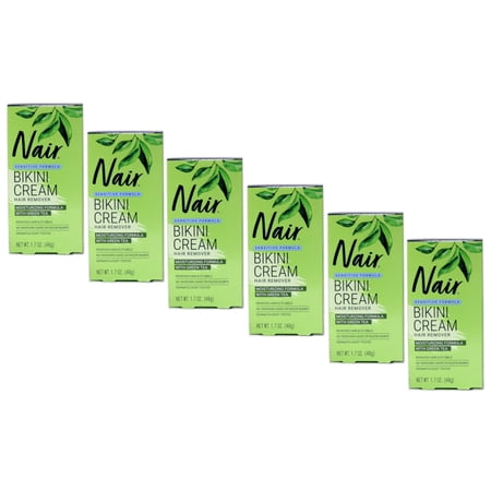 6 Pack Nair Hair Remover Bikini Cream With Green Tea Sensitive Formula 1.70oz Ea