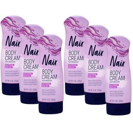 6 Pack - Nair Hair Remover Lotion For Body - Legs, Baby Oil 9 oz Each