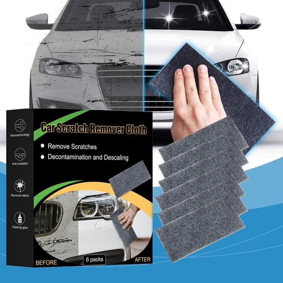 6 Pack Nano Car Scratch Eraser Cloth, Reusable Polishing Rag For Fast Auto Paint Minor Scuff Stain Removal Universal Vehicle Maintenance Tool(7.87*3.93 in)A