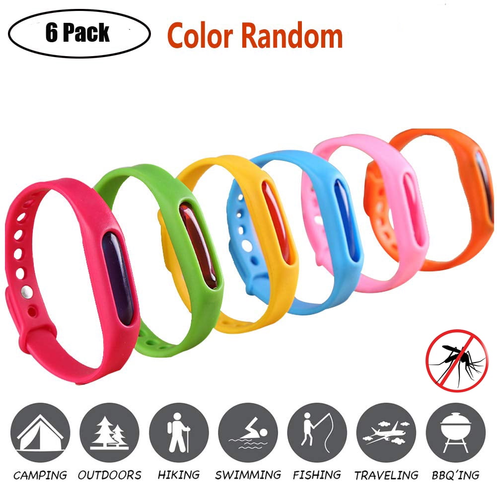 ChainPlus Natural Anti-Mosquito Insect & Bug Deet-Free Repellent Bracelet, Multicolor, 6 Pack