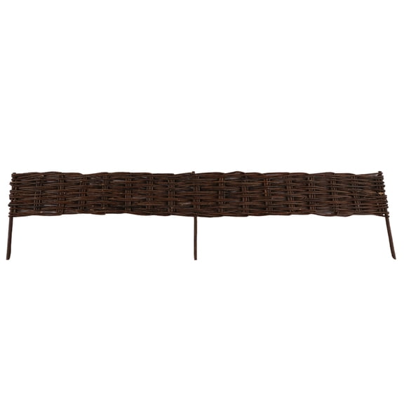 6Pack Natural Handwoven Willow Garden Border Fence Brown Wicker Landscape Edging Panels 72 Inch Length for Lawn Flower Bed Backyard Vegetable Garden Decor