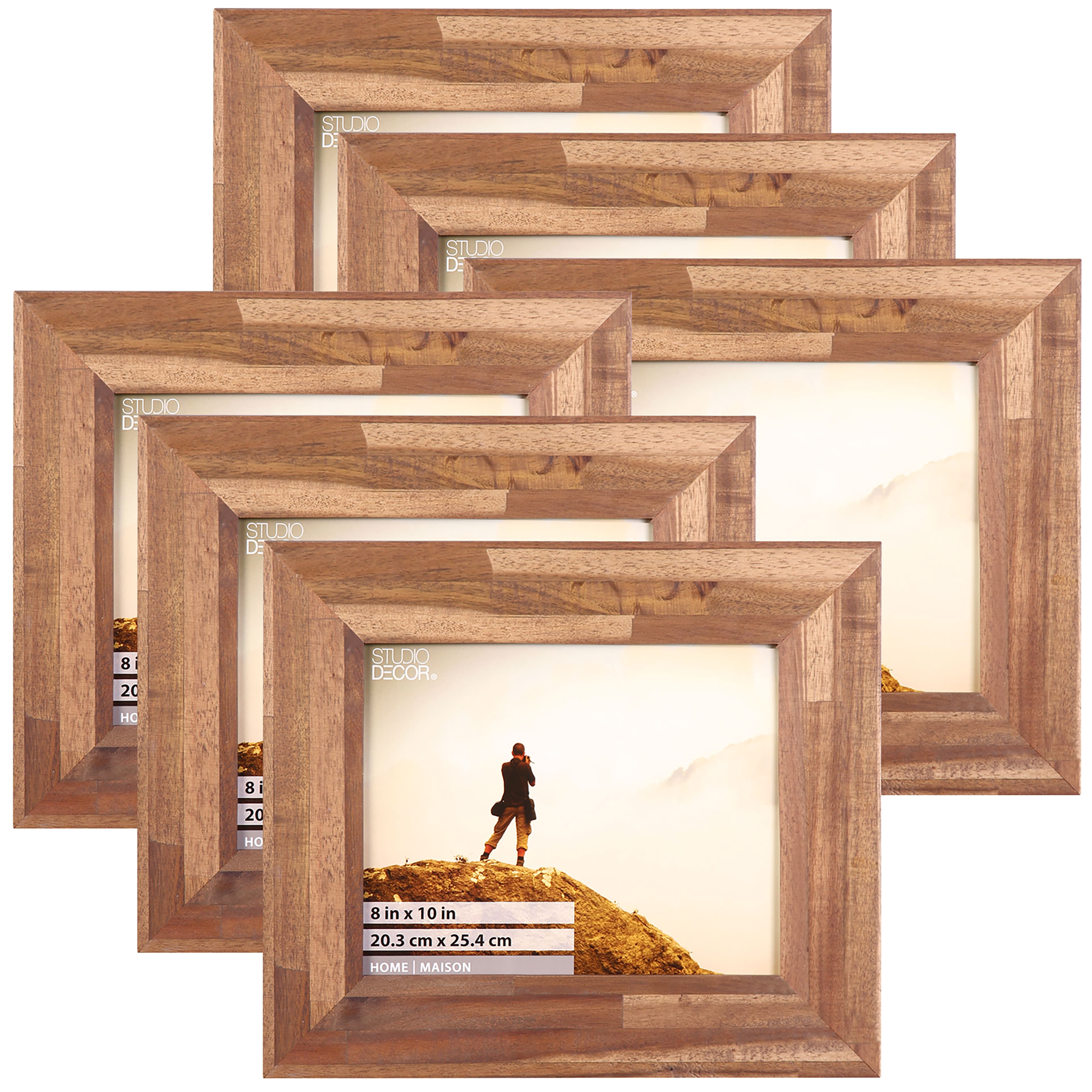 Studio Decor Home Natural Brown Wood Plank Frame, 6 Pack - Walmart.com