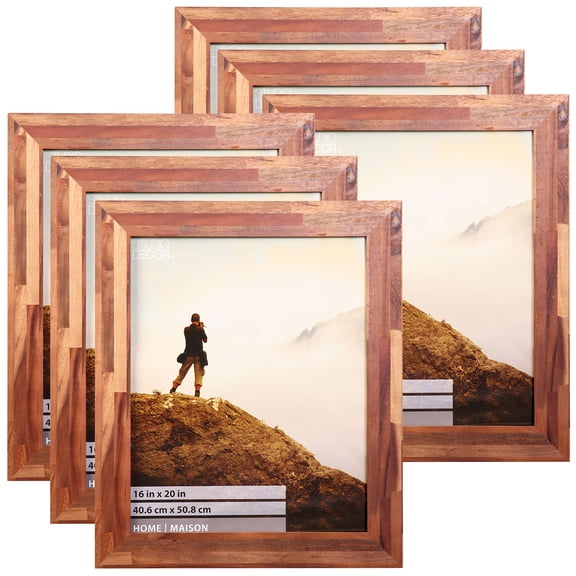 Studio Decor Home Natural Brown Wood Plank Frame, 6 Pack