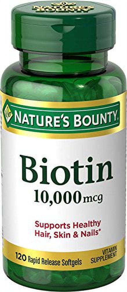 6 Pack Nature's Bounty Biotin 10000 mcg Ultra Strength, Liquid Softgels 120 Each