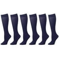 thumbnail image 1 of 6-Pack Navy Women Trouser Socks with Comfort Band Stretchy Spandex Opaque Knee High, 1 of 1
