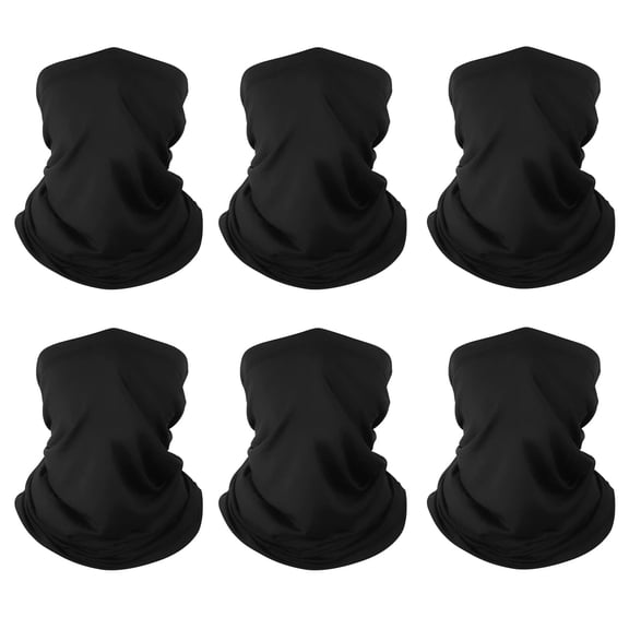 6 Pack Neck Gaiter Bandana Face Mask: Cooling Gator Mask Face Cover Neck Scarf Balaclava