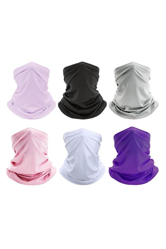6 Pack Neck Gaiter Bandana Face Mask Cooling Gator Mask Face Cover Neck Scarf Balaclavas