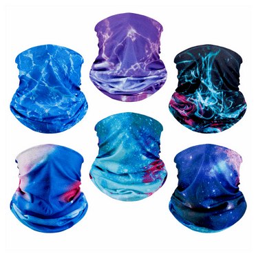6 Pack Neck Gaiter Elastic Balaclavas Face Mask Versatile Bandana for Men Women