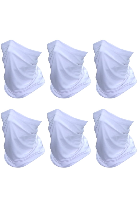 6 Pack Neck Gaiter Face Mask Sun Protection Cooling Bandana Face Cover Windproof Dustproof Neck Scarf